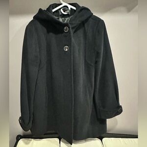 Women’s Jones New York Classic Black Wool Coat Size 16